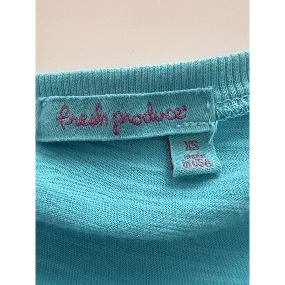 Fresh Produce Tunic Womens XS Turq Blue Oversize Asymmetrical Coastal Lagenlook - Picture 4 of 14